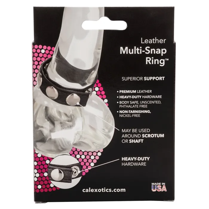Male Sex Toys Leather MultiSnap Ring CalExotics Male Sex Toys Leather MultiSnap Ring CalExotics