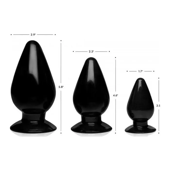 Anal Master Series Triple Cones Butt Plugs 3 Piece Set Master Series Black