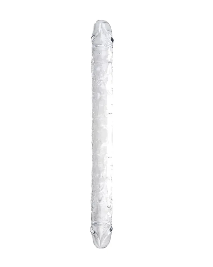 Dildos Loving Joy Loving Joy Crystal Jelly Double Ended Dildo 15 Clear Transparent TPE for Ultimate Pleasure