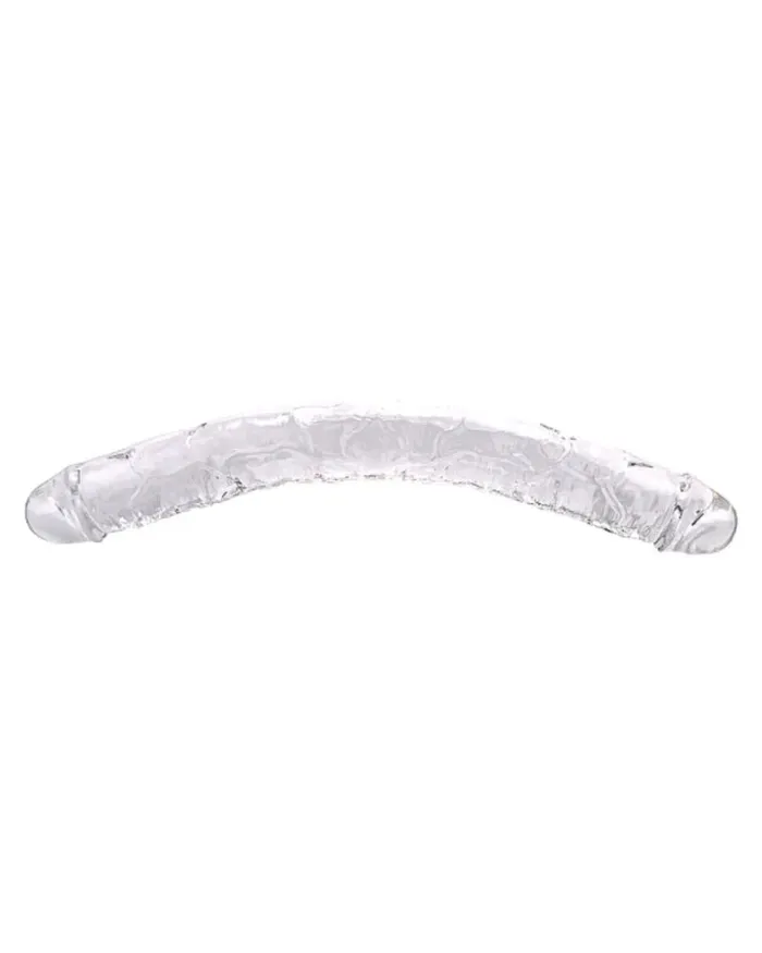 Dildos Loving Joy Loving Joy Crystal Jelly Double Ended Dildo 15 Clear Transparent TPE for Ultimate Pleasure