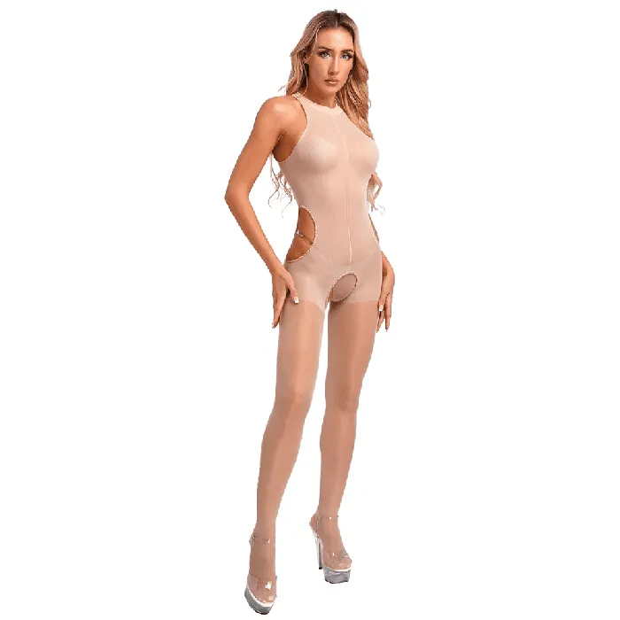 EVEs SECRETS Bodystockings Playsuits Womens Stretchy Bodystocking SeeThrough Sleeveless Bodysuit