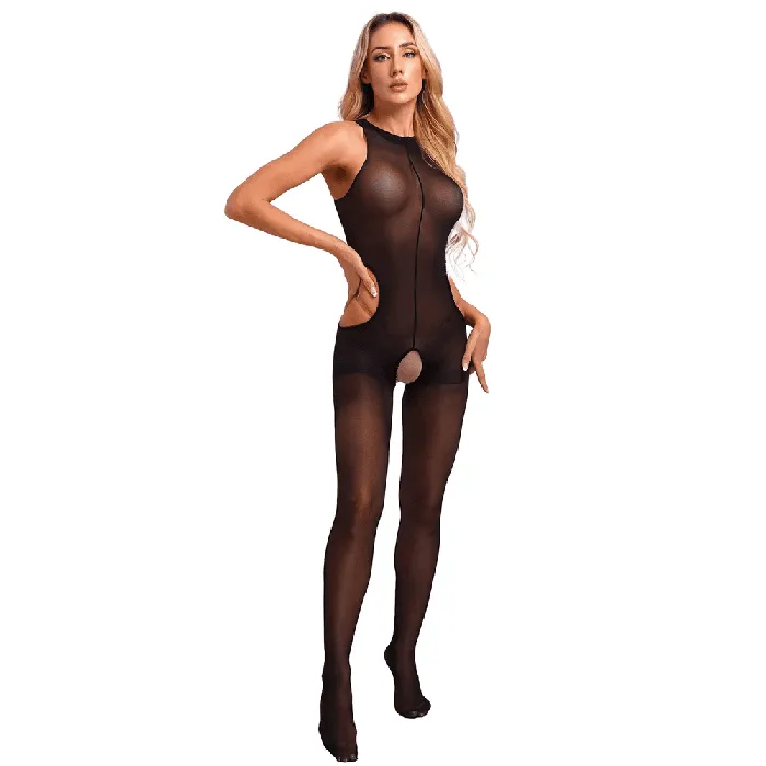 EVEs SECRETS Bodystockings Playsuits Womens Stretchy Bodystocking SeeThrough Sleeveless Bodysuit