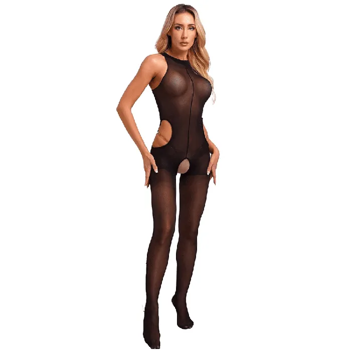 EVEs SECRETS Bodystockings Playsuits Womens Stretchy Bodystocking SeeThrough Sleeveless Bodysuit