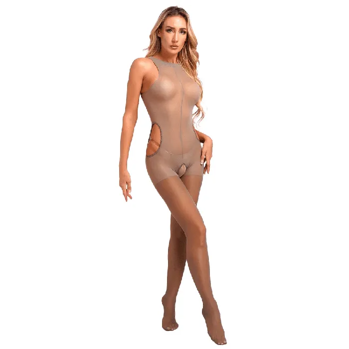 EVEs SECRETS Bodystockings Playsuits Womens Stretchy Bodystocking SeeThrough Sleeveless Bodysuit
