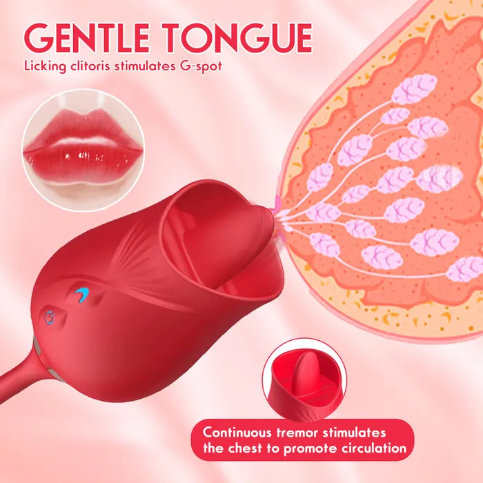 JazzToy Licking Thrusting Rose Toy for Women Vibrators