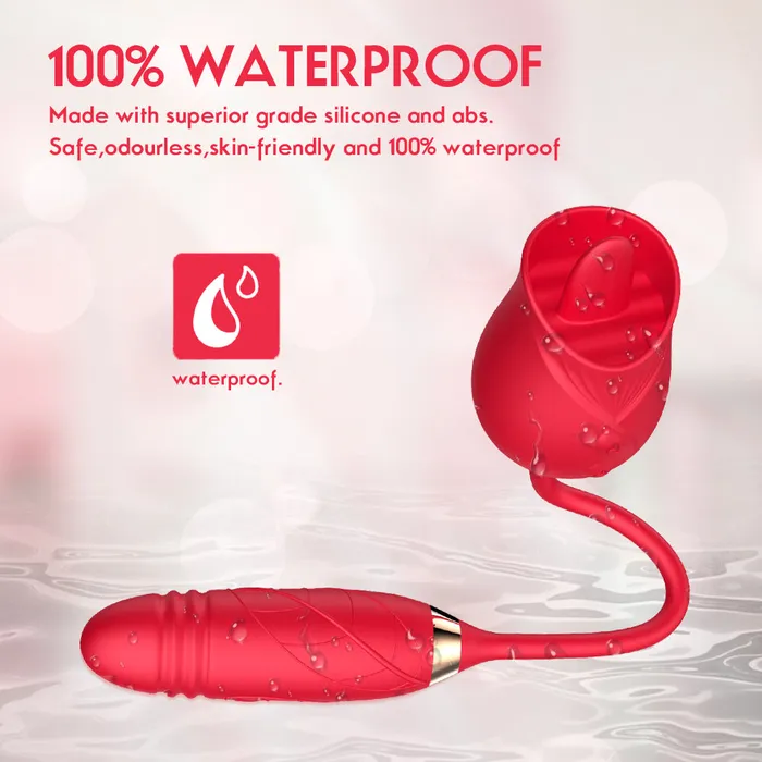 JazzToy Licking Thrusting Rose Toy for Women Vibrators