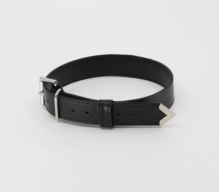 Love in Leather Silver Tipped Soft Flat Leather Adjustable Collar and Lead Set Love in Leather Restraints