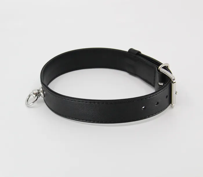 Love in Leather Silver Tipped Soft Flat Leather Adjustable Collar and Lead Set Love in Leather Restraints